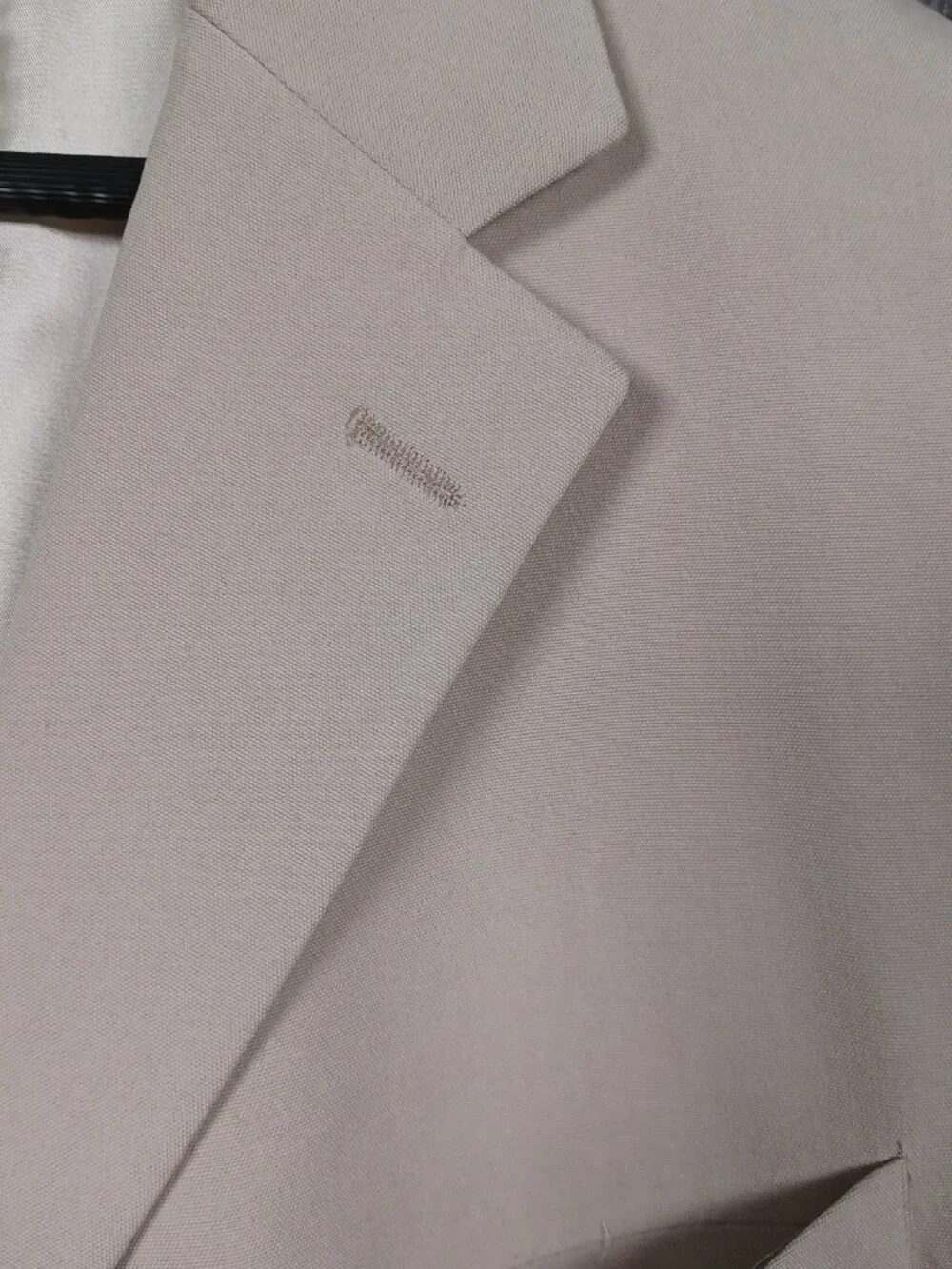 Nautica Blazer Men's 44R Beige Sport Coat Jacket Casual Business Silk